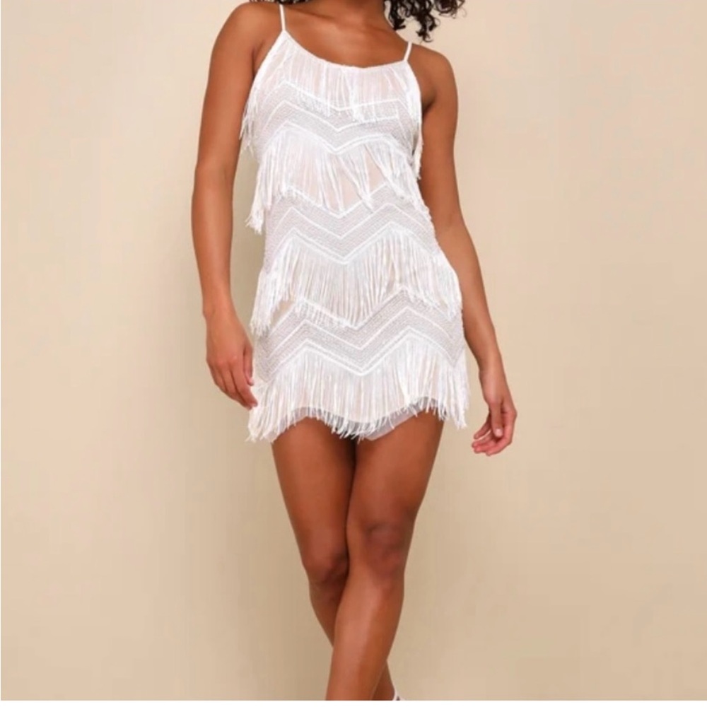 Lulu's Dance Floor Dazzler White Dress